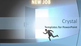  Presentation with open door - PPT theme featuring new-job-concept-with-open background and a  colored foreground