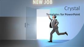  Presentation with open door - Presentation theme consisting of new-job-concept-with-open background and a  colored foreground