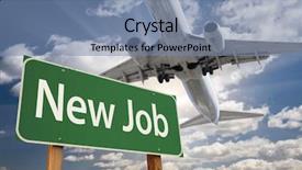  Presentation with blue green - Presentation theme consisting of new job green road sign background and a seafoam green colored foreground