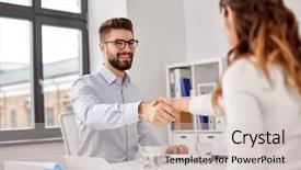  Presentation with hiring - Beautiful presentation design featuring new job hiring and employment backdrop and a soft green colored foreground