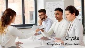  Presentation with job interview - Audience pleasing presentation consisting of new job hiring and employment backdrop and a light gray colored foreground