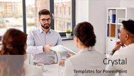  Presentation with hiring - Theme with new job hiring and employment background and a soft green colored foreground