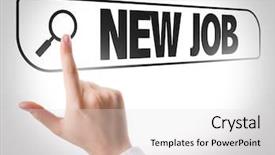  Presentation with job search - PPT theme with new job written in search background and a light gray colored foreground
