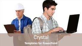  Presentation with old fashioned - Slide deck with cross of jesus background and a ocean colored foreground.