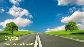  Presentation with asphalt road - Slide deck having new journey - most asphalt road background and a violet colored foreground