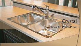  Presentation with kitchen - PPT theme having new kitchen sink background and a coral colored foreground