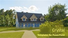  Presentation with well - PPT layouts featuring new-large-single-family-house background and a tawny brown colored foreground