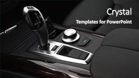  Presentation with change - Slides with new levers - gear-change lever in the modern background and a black colored foreground