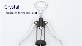  Presentation with bottle - Slide deck featuring new levers - metal bottle opener on white background and a sky blue colored foreground