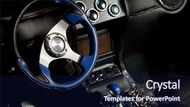  Presentation with sport - Presentation theme enhanced with new levers - tuned sport car interior background and a navy blue colored foreground