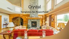  Presentation with luxury house - PPT theme with new life - modern dining room in luxury background and a  colored foreground