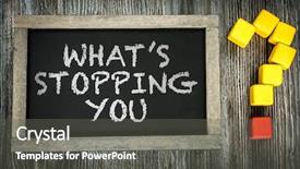  Presentation with chalkboard - Audience pleasing slide set consisting of new life - whats stopping you written backdrop and a gray colored foreground