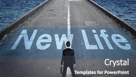  Presentation with recovery - Theme having new life message on road background and a gray colored foreground
