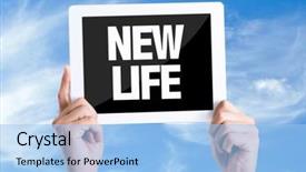  Presentation with life - Amazing presentation design having kickoff - tablet pc with text new backdrop and a light blue colored foreground