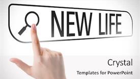  Presentation with new christian life - Cool new PPT theme with new life written in search backdrop and a white colored foreground