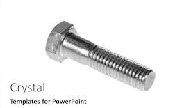  Presentation with machine - PPT theme having new-machine-bolt-isolated background and a white colored foreground