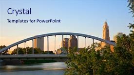  Presentation with columbus - PPT theme enhanced with midwest us - new main street bridge background and a light blue colored foreground