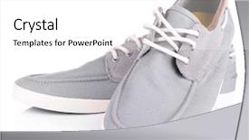  Presentation with men shoes - PPT theme having new man - gray men shoes isolated background and a white colored foreground