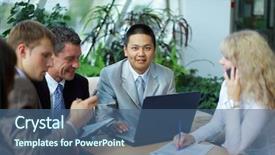  Presentation with team work - Amazing presentation theme having new manager - team of multi ethnic business backdrop and a ocean colored foreground