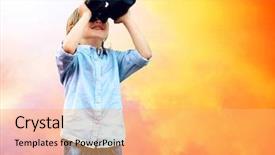  Presentation with animated watch - Slide deck consisting of new market - young boy watch background and a  colored foreground