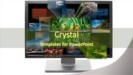  Presentation with old television set - PPT layouts having new media - 3d television tv set concept background and a tawny brown colored foreground