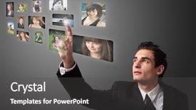  Presentation with digital - Presentation theme enhanced with red painted love heart pierced by paintbrush background and a sky blue colored foreground