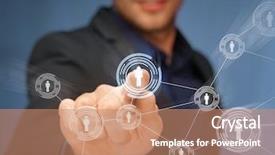  Presentation with business networking - Beautiful slides featuring new media - business technology internet and social backdrop and a coral colored foreground