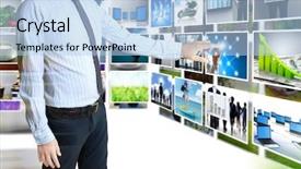  Presentation with i am grateful for images for - Slides having new media - businessmen and reaching images streaming background and a light blue colored foreground