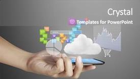  Presentation with hand holding colorful brain sketch - Amazing slide deck having new media - close up hand holding smart backdrop and a gray colored foreground