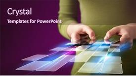  Presentation with cyber - Theme featuring new media - close up of hand holding background and a wine colored foreground