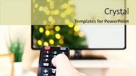  Presentation with stage shows - Presentation design featuring new media cinema - christmas shows on tv background and a yellow colored foreground