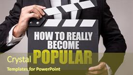  Presentation with popular - Colorful theme enhanced with new media cinema - how to really become popular backdrop and a tawny brown colored foreground