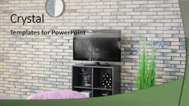  Presentation with temprature smart room - Colorful slide set enhanced with new media cinema - living room interior with tv backdrop and a light gray colored foreground