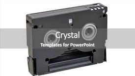  Presentation with cassette - Beautiful slide deck featuring new media cinema - mini dv cassette isolated backdrop and a gray colored foreground