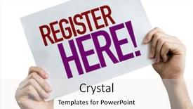  Presentation with blank whiteboard isolated on white - Amazing slides having new members - register here placard isolated backdrop and a white colored foreground