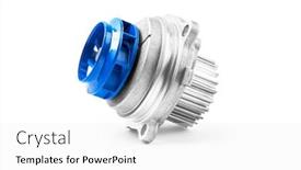  Presentation with car spare parts - PPT theme having new-metal-automobile-pump background and a white colored foreground