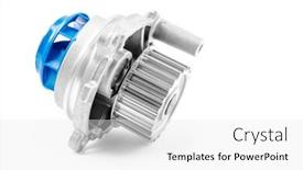  Presentation with car spare parts - Beautiful slide set featuring new-metal-automobile-pump backdrop and a white colored foreground