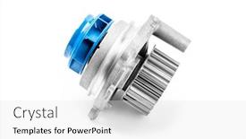  Presentation with car spare parts - PPT theme consisting of new-metal-automobile-pump background and a white colored foreground