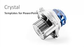  Presentation with car spare parts - Beautiful PPT layouts featuring new-metal-automobile-pump backdrop and a white colored foreground
