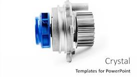  Presentation with car spare parts - Theme consisting of new-metal-automobile-pump background and a white colored foreground
