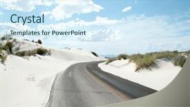  Presentation with sand dunes - PPT theme enhanced with new mexico - road through white sand dunes background and a cool aqua colored foreground