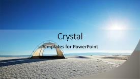  Presentation with tent - Colorful presentation theme enhanced with new mexico - tent in white sands park backdrop and a light blue colored foreground