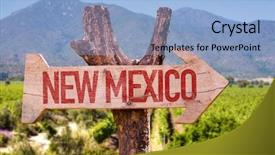  Presentation with winery - PPT layouts enhanced with new mexico wooden sign background and a light blue colored foreground