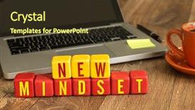  Presentation with new office - Beautiful slide set featuring new mindset written backdrop and a tawny brown colored foreground