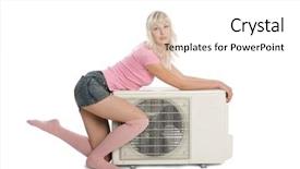  Presentation with girl model - Presentation design with new model for the air background and a white colored foreground