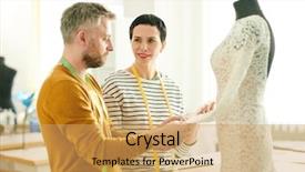  Presentation with professional audio studio - Colorful presentation theme enhanced with new model of lace dress backdrop and a yellow colored foreground