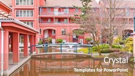  Presentation with apartments - Audience pleasing presentation design consisting of new modern apartments with gorgeous outdoor landscape in vancouver canada backdrop and a coral colored foreground