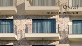  Presentation with house building - PPT layouts with new-modern-architectural-building-house background and a coral colored foreground