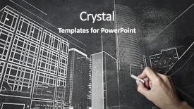  Presentation with modern school building - Colorful presentation enhanced with new modern buildings backdrop and a dark gray colored foreground