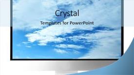  Presentation with computer storage - Cool new PPT theme with new modern computer isolated backdrop and a light blue colored foreground